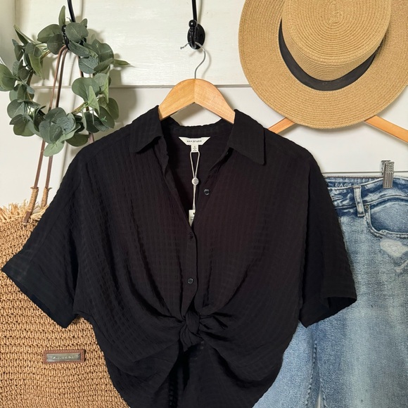 Black Button Down Blouse - Picture 3 of 9